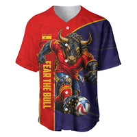 Personalized Spain Football Baseball Jersey Fear the Bull Soccer Mascot Marble Art