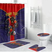Personalized Spain Football Bathroom Set Fear the Bull Soccer Mascot Marble Art