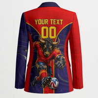 Personalized Spain Football Blazer Fear the Bull Soccer Mascot Marble Art