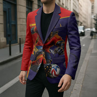 Personalized Spain Football Blazer Fear the Bull Soccer Mascot Marble Art