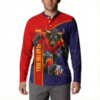 Personalized Spain Football Button Sweatshirt Fear the Bull Soccer Mascot Marble Art