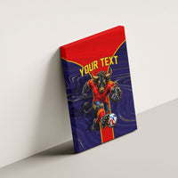 Personalized Spain Football Canvas Wall Art Fear the Bull Soccer Mascot Marble Art