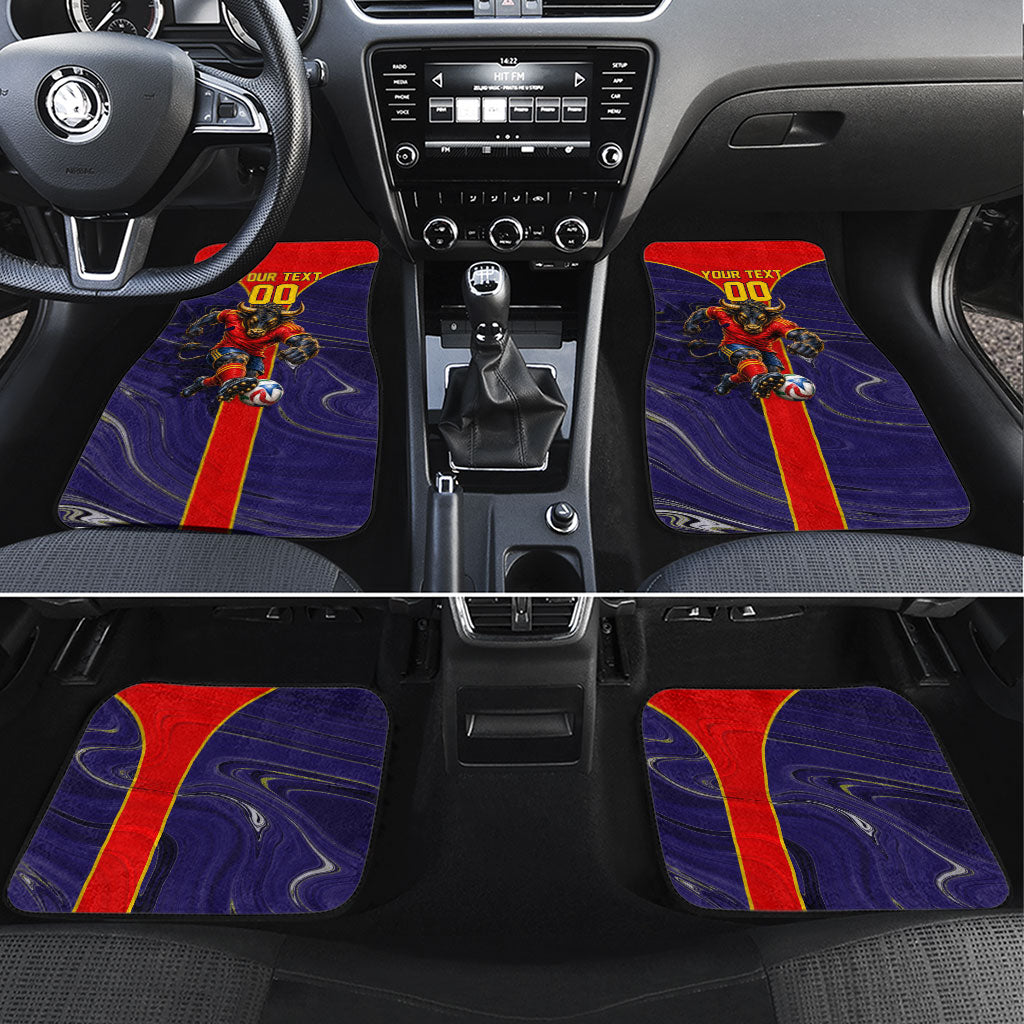 Personalized Spain Football Car Mats Fear the Bull Soccer Mascot Marble Art
