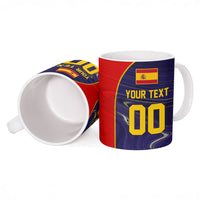 Personalized Spain Football Ceramic Mug Fear the Bull Soccer Mascot Marble Art