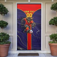 Personalized Spain Football Door Cover Fear the Bull Soccer Mascot Marble Art
