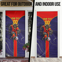 Personalized Spain Football Door Cover Fear the Bull Soccer Mascot Marble Art