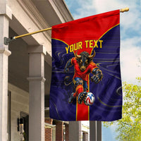 Personalized Spain Football Garden Flag Fear the Bull Soccer Mascot Marble Art
