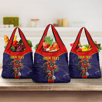 Personalized Spain Football Grocery Bag Fear the Bull Soccer Mascot Marble Art
