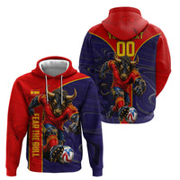 Personalized Spain Football Hoodie Fear the Bull Soccer Mascot Marble Art