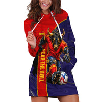 Personalized Spain Football Hoodie Dress Fear the Bull Soccer Mascot Marble Art