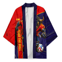 Personalized Spain Football Kimono Fear the Bull Soccer Mascot Marble Art