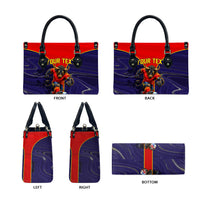 Personalized Spain Football Leather Bag Fear the Bull Soccer Mascot Marble Art