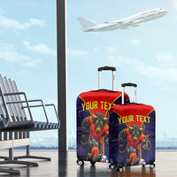 Personalized Spain Football Luggage Cover Fear the Bull Soccer Mascot Marble Art