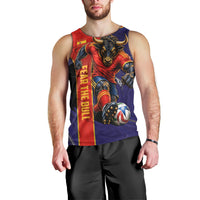 Personalized Spain Football Men Tank Top Fear the Bull Soccer Mascot Marble Art