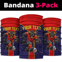 Personalized Spain Football Neck Gaiter Fear the Bull Soccer Mascot Marble Art