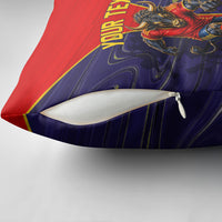 Personalized Spain Football Pillow Cover Fear the Bull Soccer Mascot Marble Art