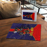 Personalized Spain Football Puzzle Fear the Bull Soccer Mascot Marble Art