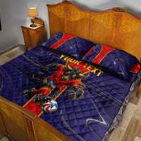 Personalized Spain Football Quilt Bed Set Fear the Bull Soccer Mascot Marble Art