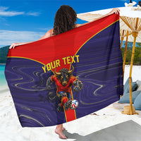 Personalized Spain Football Sarong Fear the Bull Soccer Mascot Marble Art