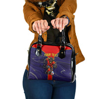 Personalized Spain Football Shoulder Handbag Fear the Bull Soccer Mascot Marble Art