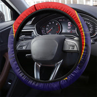Spain Football Steering Wheel Cover Fear the Bull Soccer Mascot Marble Art