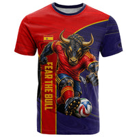 Personalized Spain Football T Shirt Fear the Bull Soccer Mascot Marble Art