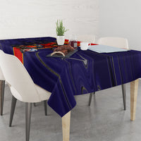 Personalized Spain Football Tablecloth Fear the Bull Soccer Mascot Marble Art