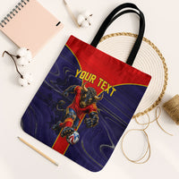 Personalized Spain Football Tote Bag Fear the Bull Soccer Mascot Marble Art