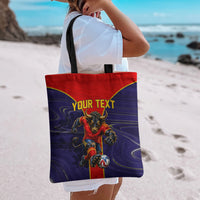 Personalized Spain Football Tote Bag Fear the Bull Soccer Mascot Marble Art