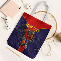 Personalized Spain Football Tote Bag Fear the Bull Soccer Mascot Marble Art