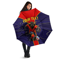 Personalized Spain Football Umbrella Fear the Bull Soccer Mascot Marble Art