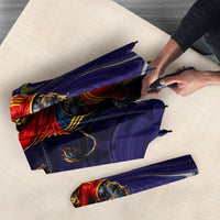 Personalized Spain Football Umbrella Fear the Bull Soccer Mascot Marble Art