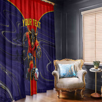 Personalized Spain Football Window Curtain Fear the Bull Soccer Mascot Marble Art
