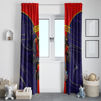 Personalized Spain Football Window Curtain Fear the Bull Soccer Mascot Marble Art