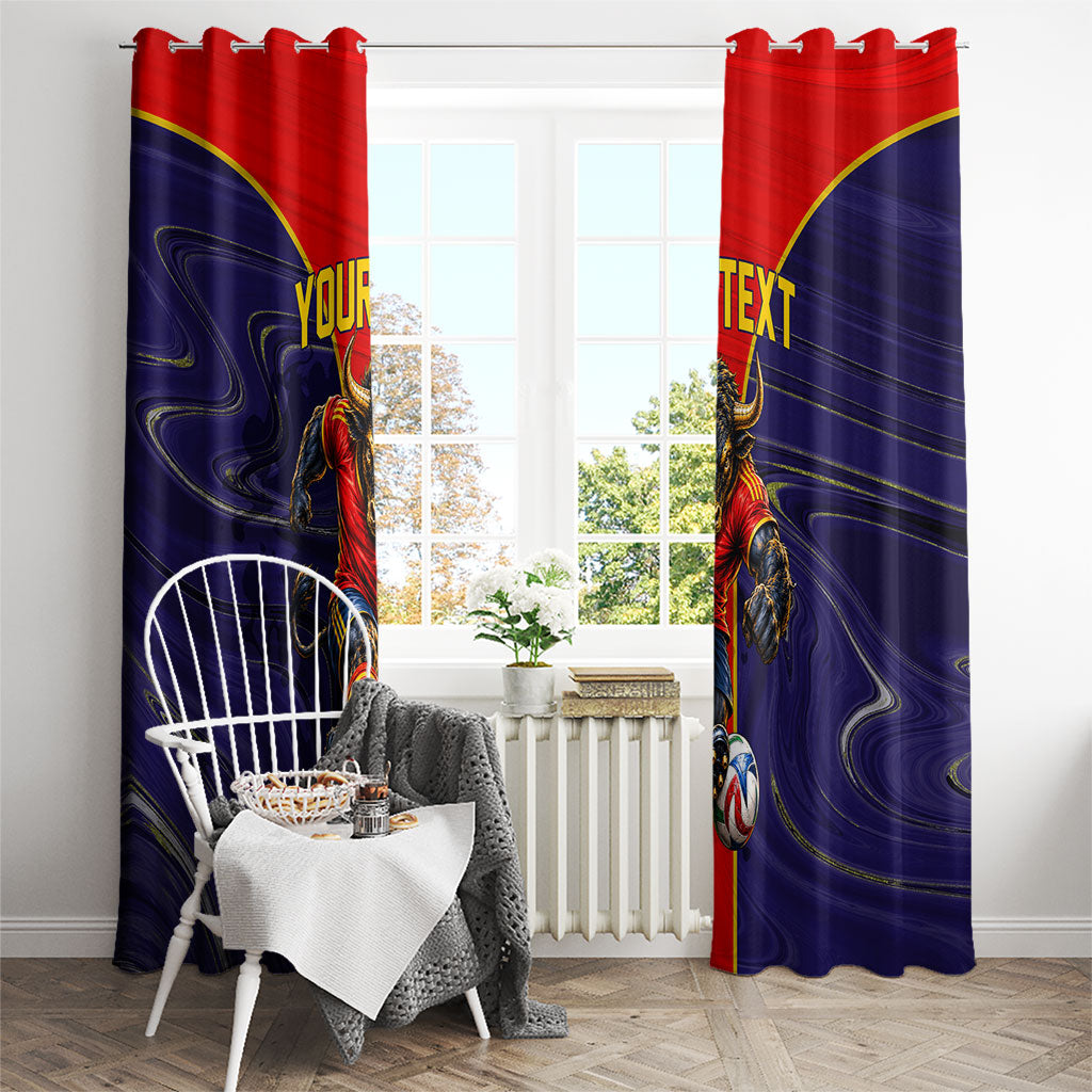 Personalized Spain Football Window Curtain Fear the Bull Soccer Mascot Marble Art