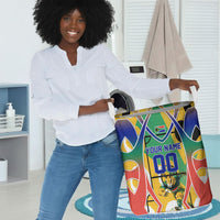 Personalized South Africa Football Springbok Laundry Basket Bafana Bafana Rainbow Nation Flag Colors