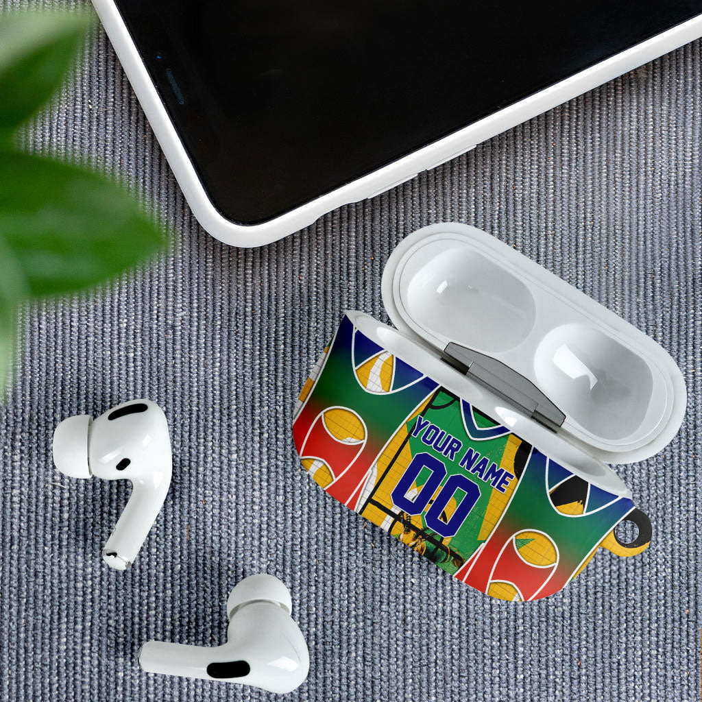 Personalized South Africa Football Springbok AirPods Case Bafana Bafana Rainbow Nation Flag Colors