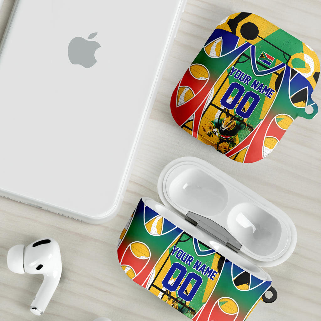 Personalized South Africa Football Springbok AirPods Case Bafana Bafana Rainbow Nation Flag Colors