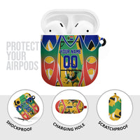 Personalized South Africa Football Springbok AirPods Case Bafana Bafana Rainbow Nation Flag Colors
