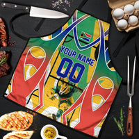 Personalized South Africa Football Springbok Apron Bafana Bafana Rainbow Nation Flag Colors