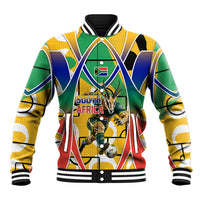 Personalized South Africa Football Springbok Baseball Jacket Bafana Bafana Rainbow Nation Flag Colors