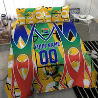 Personalized South Africa Football Springbok Bedding Set Bafana Bafana Rainbow Nation Flag Colors