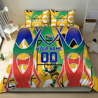 Personalized South Africa Football Springbok Bedding Set Bafana Bafana Rainbow Nation Flag Colors
