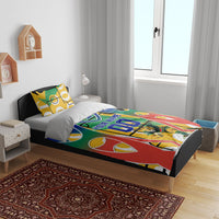 Personalized South Africa Football Springbok Bedding Set Bafana Bafana Rainbow Nation Flag Colors