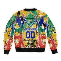 Personalized South Africa Football Springbok Bomber Jacket Bafana Bafana Rainbow Nation Flag Colors