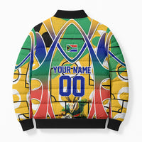 Personalized South Africa Football Springbok Bomber Puffer Jacket Bafana Bafana Rainbow Nation Flag Colors
