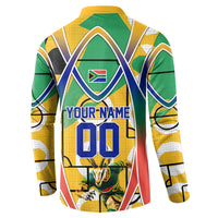 Personalized South Africa Football Springbok Button Sweatshirt Bafana Bafana Rainbow Nation Flag Colors
