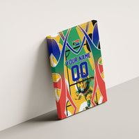 Personalized South Africa Football Springbok Canvas Wall Art Bafana Bafana Rainbow Nation Flag Colors