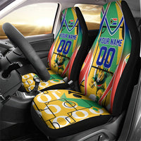 Personalized South Africa Football Springbok Car Seat Cover Bafana Bafana Rainbow Nation Flag Colors