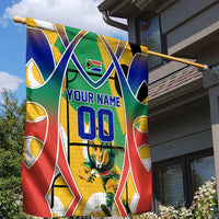 Personalized South Africa Football Springbok Garden Flag Bafana Bafana Rainbow Nation Flag Colors